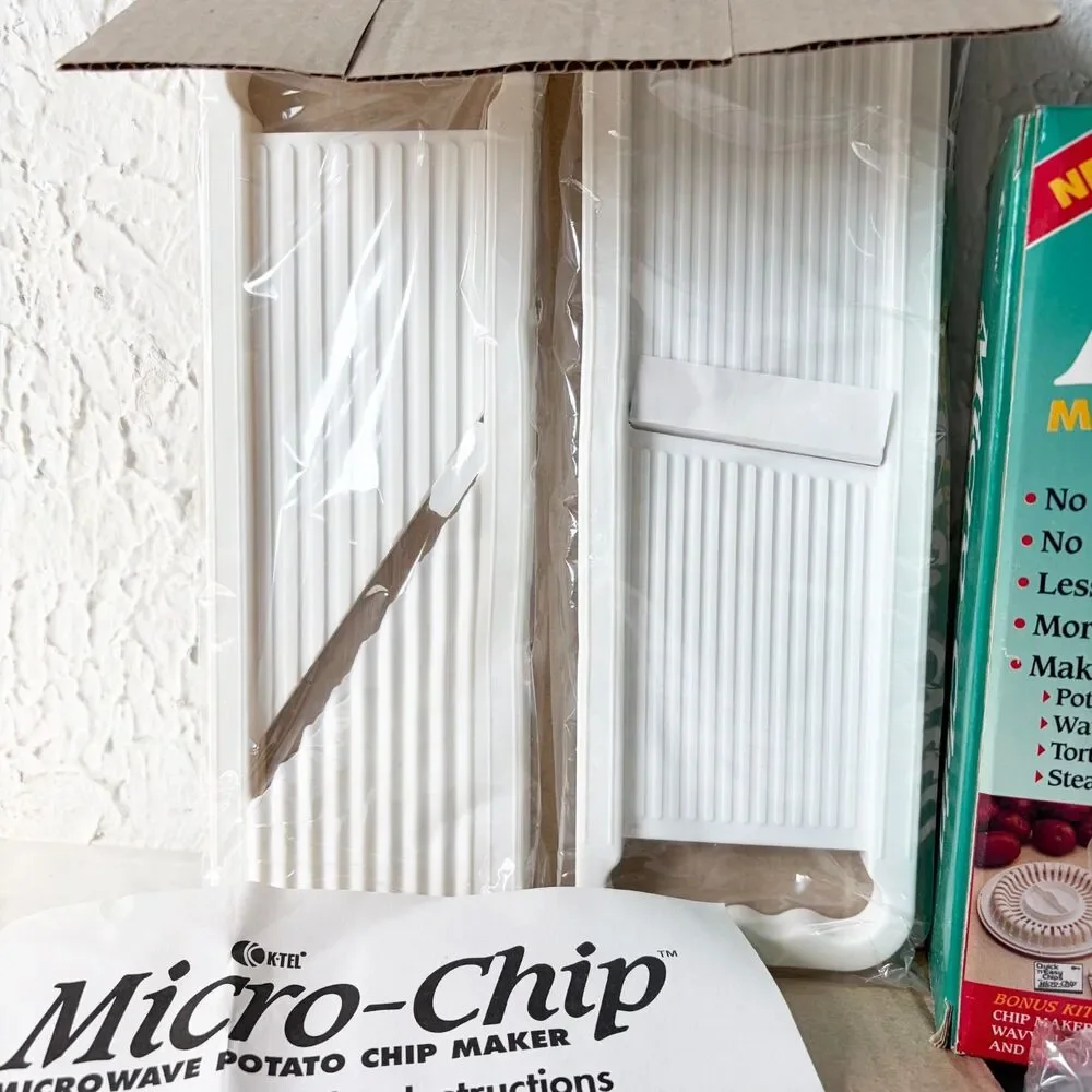 K-Tel Micro-Chip Microwave Potato Chip Maker Slicer Steamer 1995 New Open Box